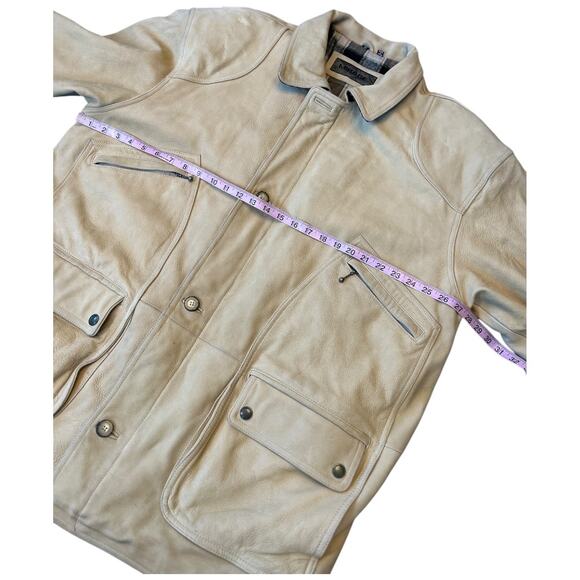 NWOT Mirage Men’s XXL Brushed Thick Creamy Tan Leather Field Coat, Barn Jacket - Picture 12 of 16